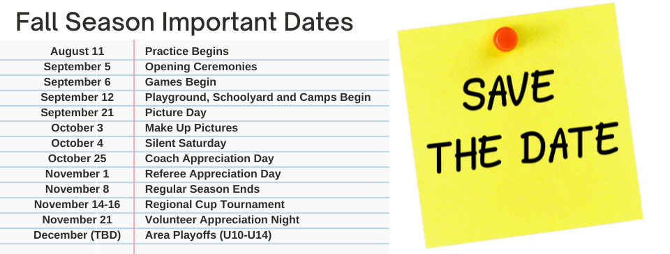 Fall Important Dates
